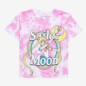 Sailor Moon NEW Tie-Dye Crop Graphic Tee Size XSmall Color Pink Tie-Dye